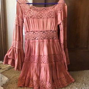 Free people long sleeve mini dress